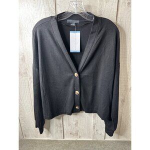 Social Standard By Sanctuary Womens Black Cardigan Sweater Large Button Up